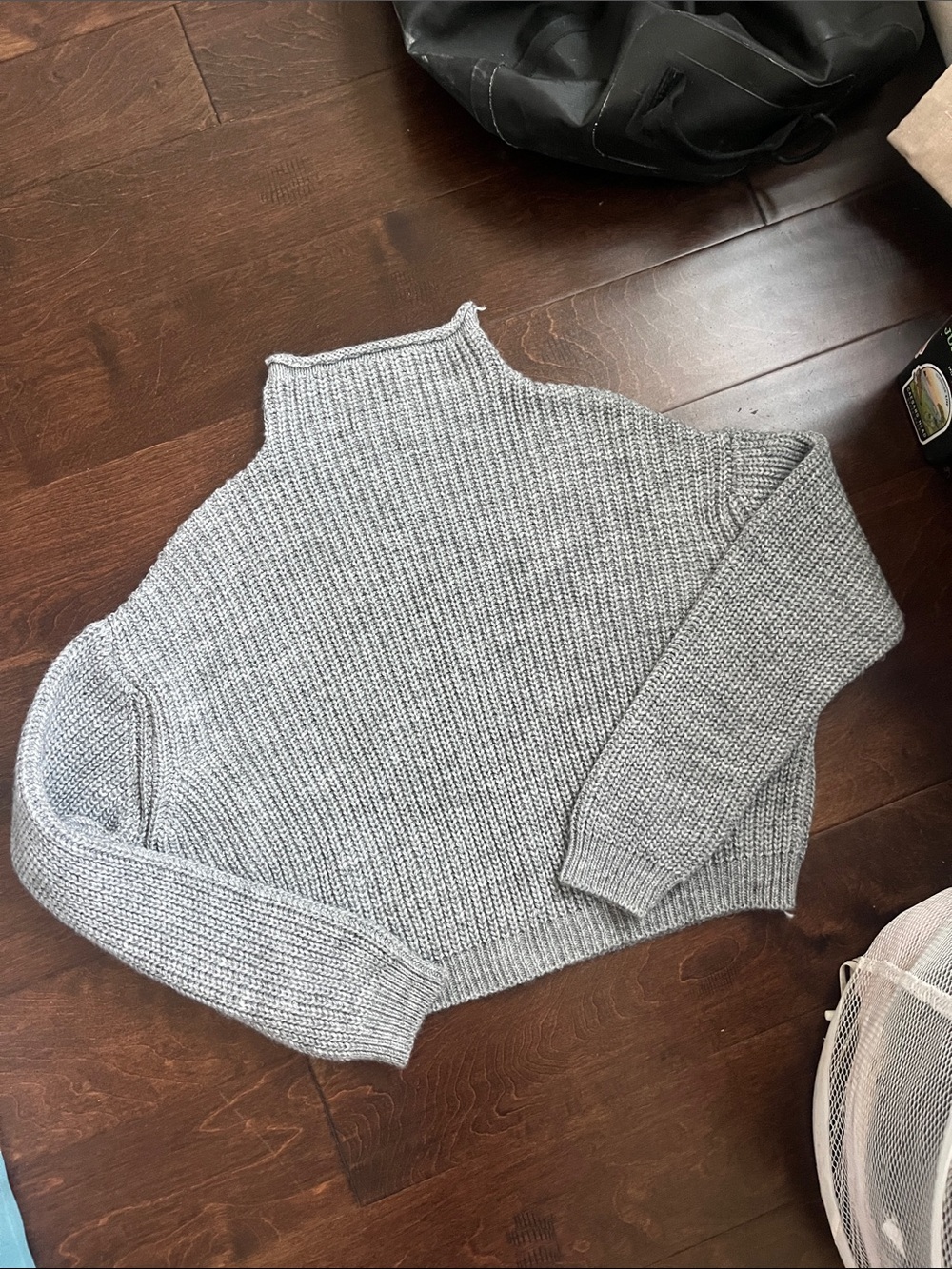 Italian Gray Mock Neck Women's Sweater